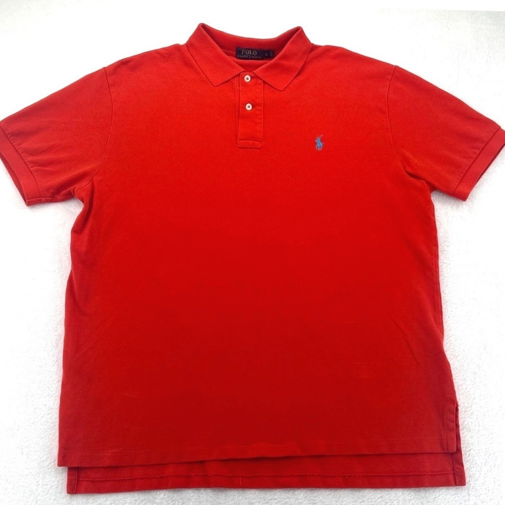 Polo Ralph Lauren Mens Polo Shirt Large Red Short Sleeve‎ Pony Logo Cotton